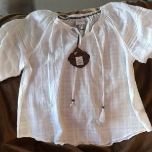 New with tags Knox Rose white cotton top Size large